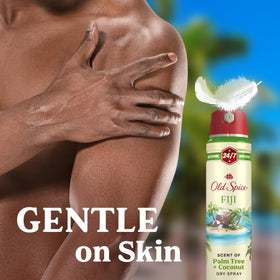 Old Spice label and ingredients close-up showing skin conditioner benefit