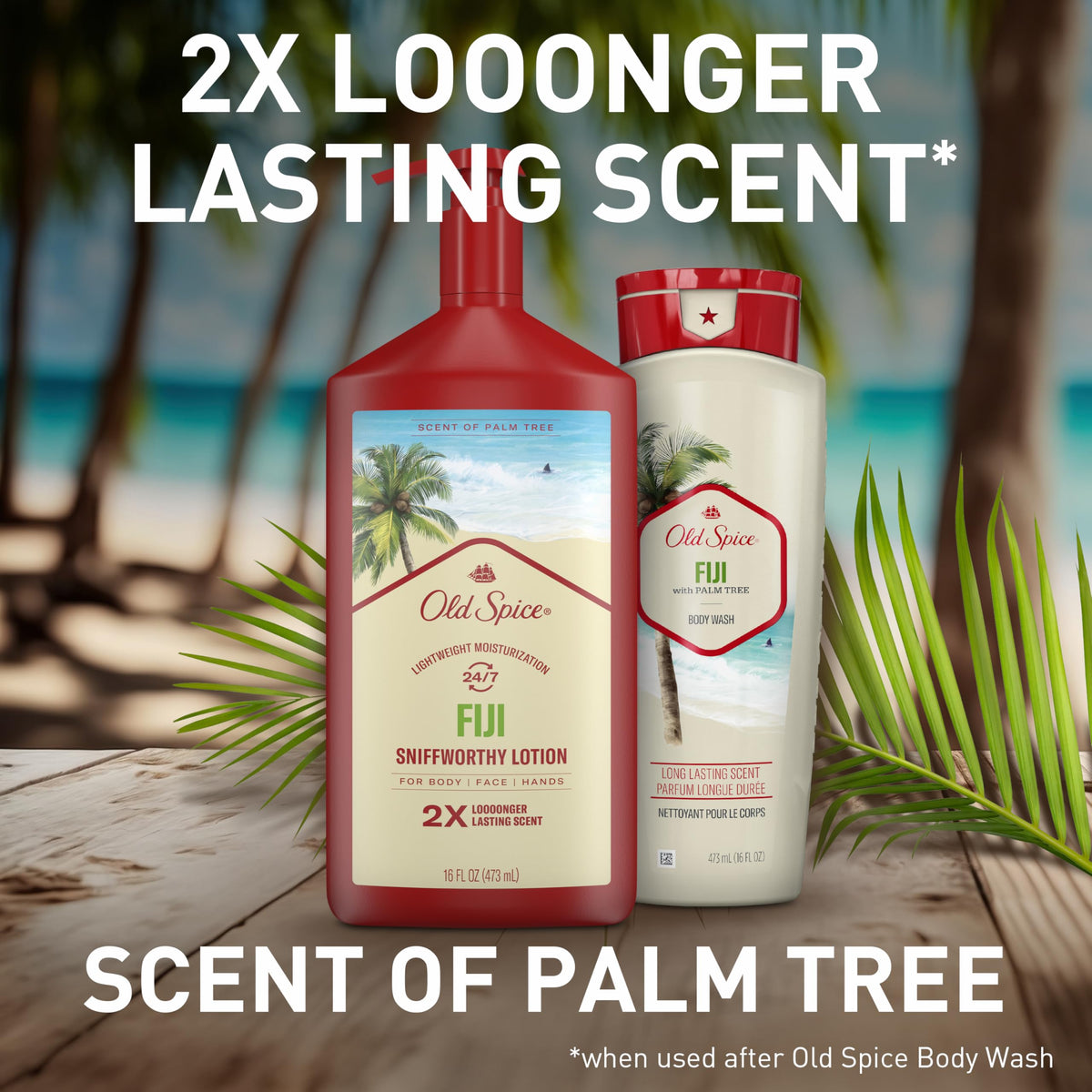 Old Spice label detail highlighting 24/7 moisturization and scent