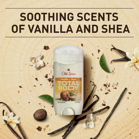 Old Spice label closeup showing aluminum-free and dermatologist-tested benefits