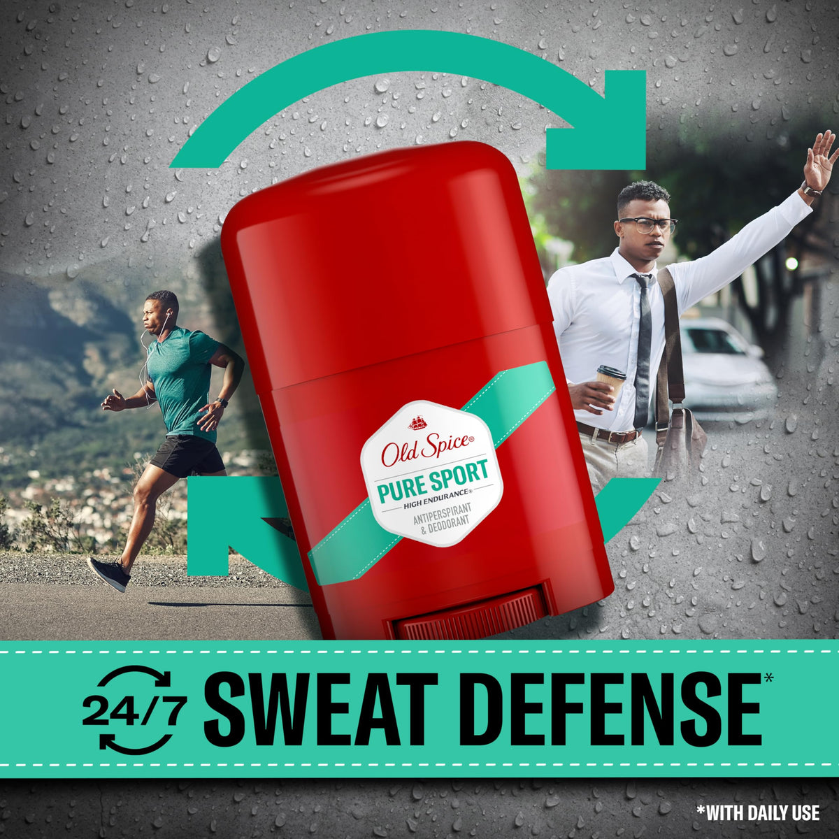 Old Spice label ingredient panel close-up showing active antiperspirant details and transparency benefit