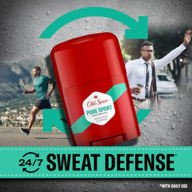Old Spice label ingredient panel close-up showing active antiperspirant details and transparency benefit