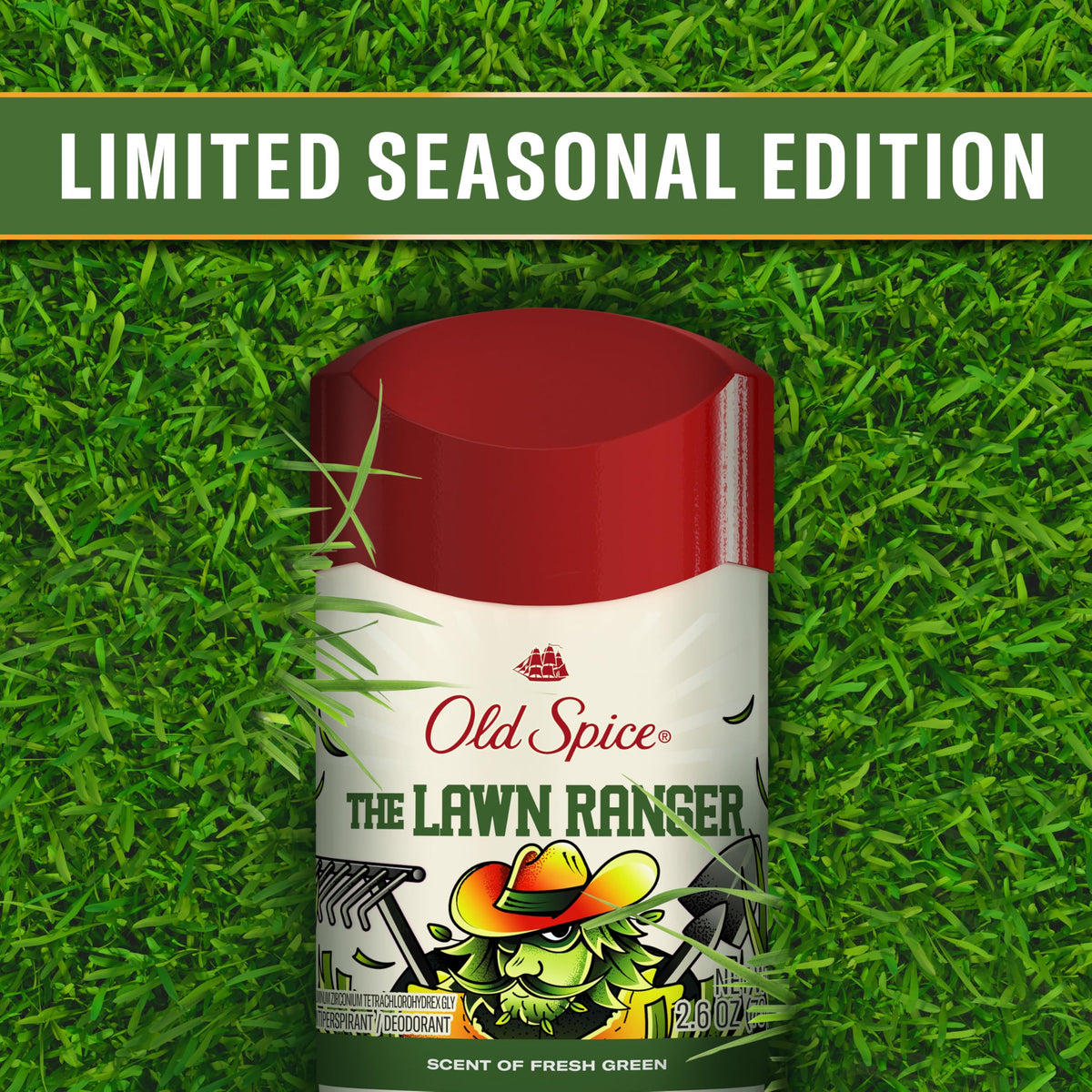 Old Spice Lawn Ranger cap close-up showing secure closure and travel-ready design