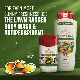 Old Spice Lawn Ranger on shower shelf ready for everyday grooming convenience