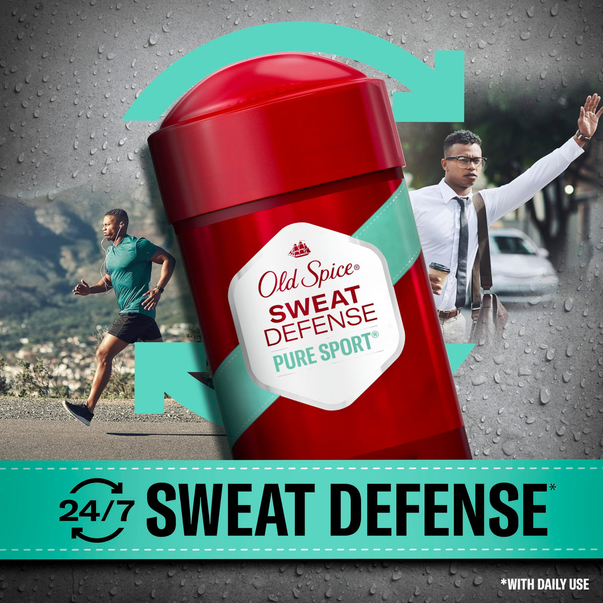 Old Spice label and lid detail highlighting scent name and usage information