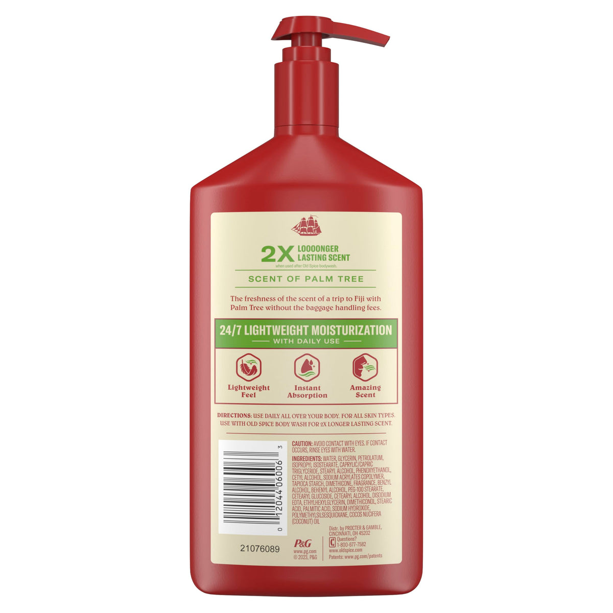 Old Spice bottle in tropical setting suggesting coconut palm scent