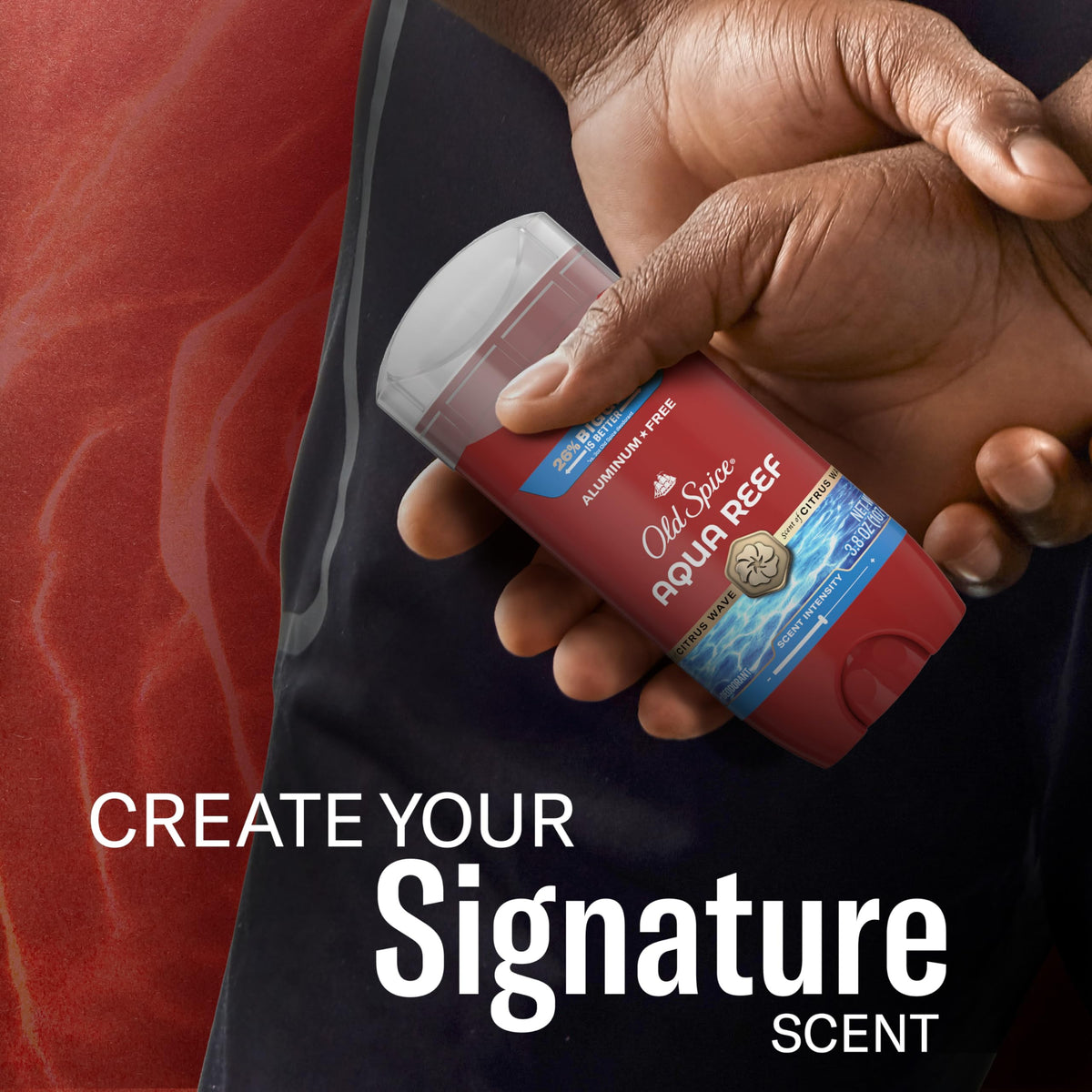 Old Spice outdoor lifestyle image conveying all-day fresh confidence benefit
