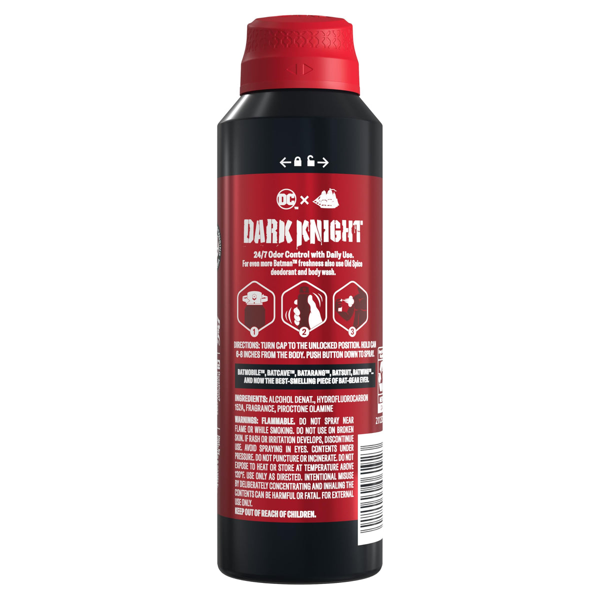 Old Spice limited-edition Batman collector shot showing themed design and gift-worthy appeal