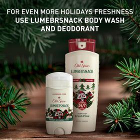 Old Spice LumberSnack gift-wrapped with holiday styling for stocking stuffer idea