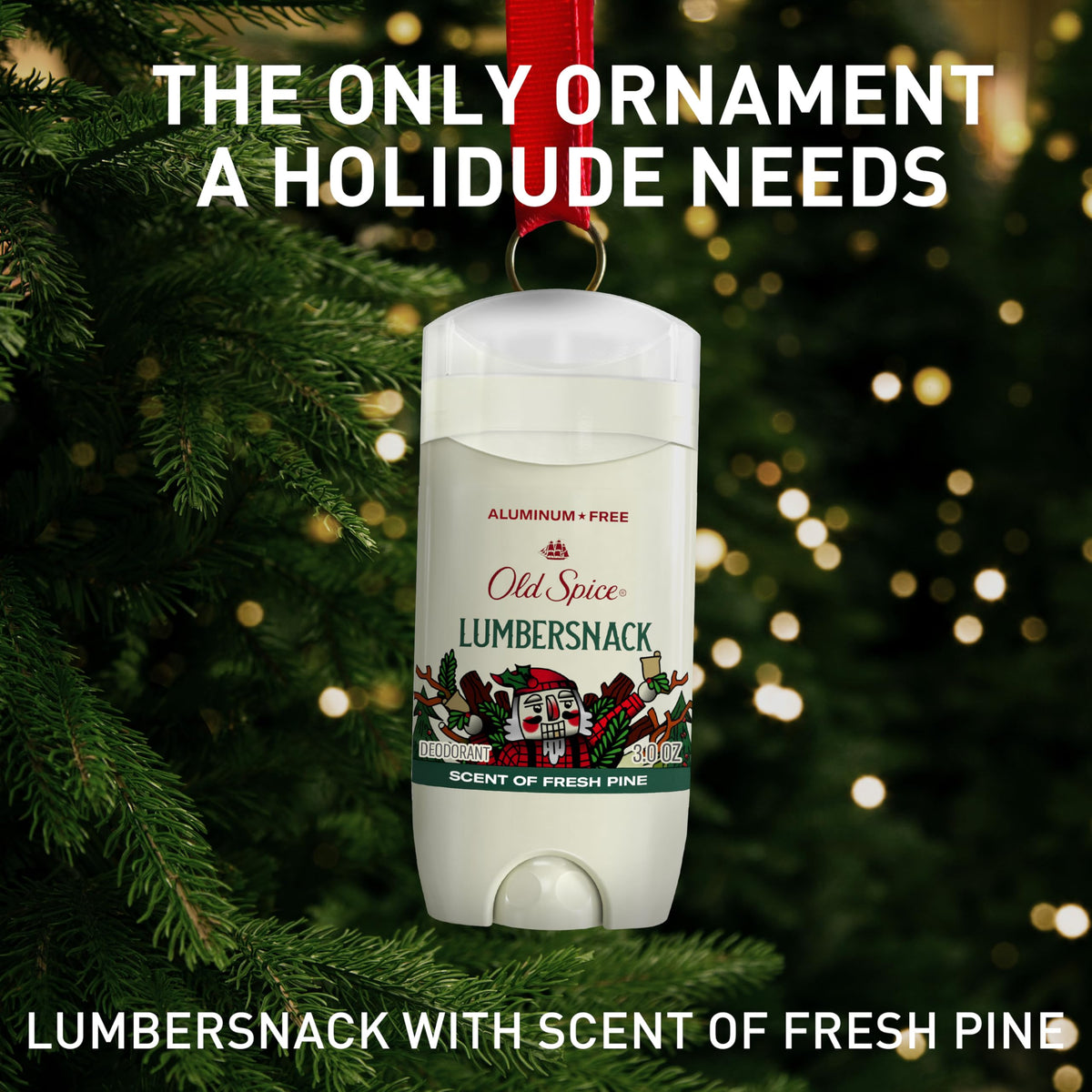 Old Spice LumberSnack travel view in toiletry bag for on-the-go fresh pine protection