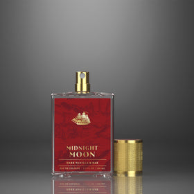 Old Spice bottle staged with vanilla pods and oak wood to show scent ingredients