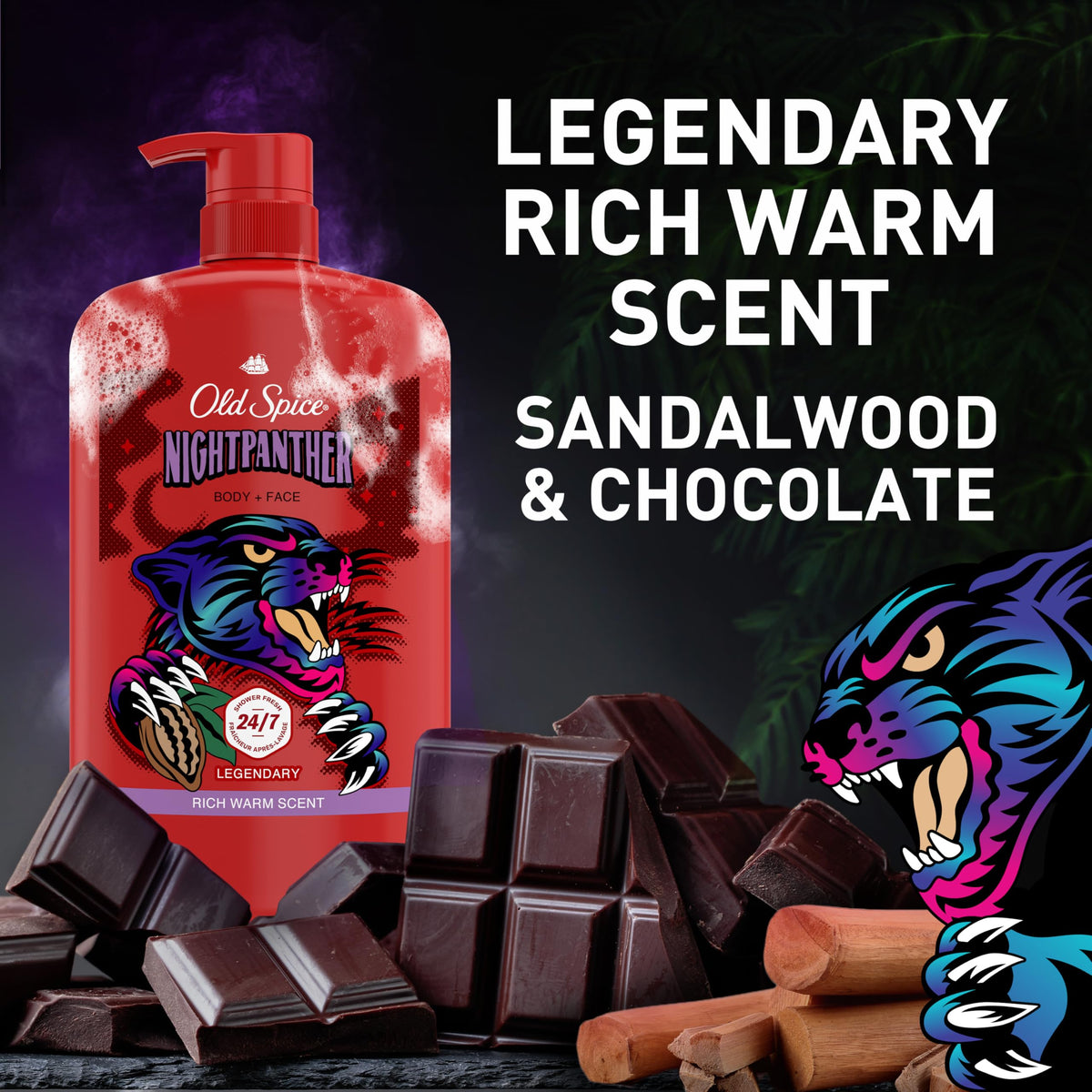 Old Spice NightPanther packed in gym bag indicating post-workout refresh and portability
