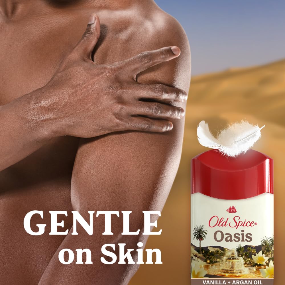 Old Spice in-hand size comparison showing 2.6 oz stick scale and portability benefits