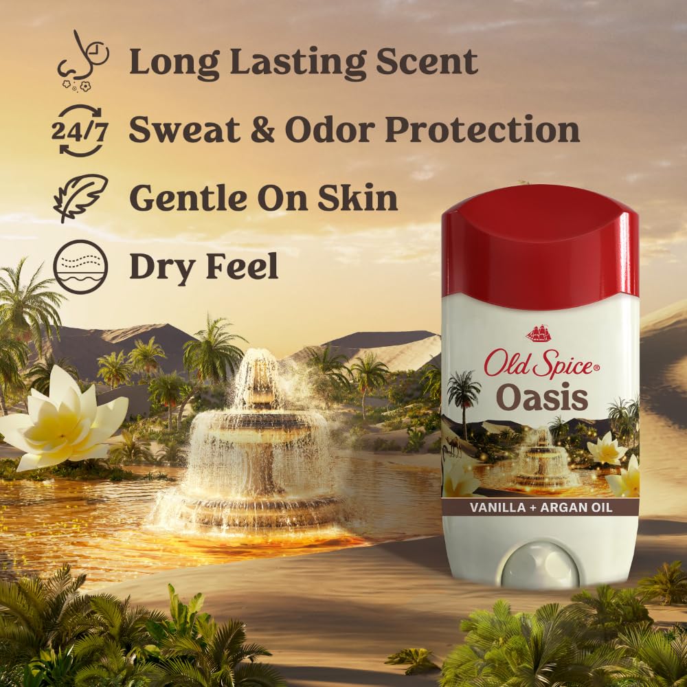 Old Spice stick top view ready to apply, demonstrating compact travel-friendly design