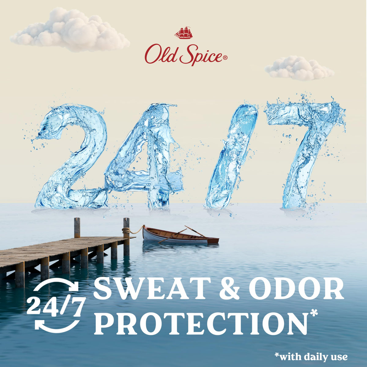 Old Spice open dial view demonstrating twist-up applicator for controlled application