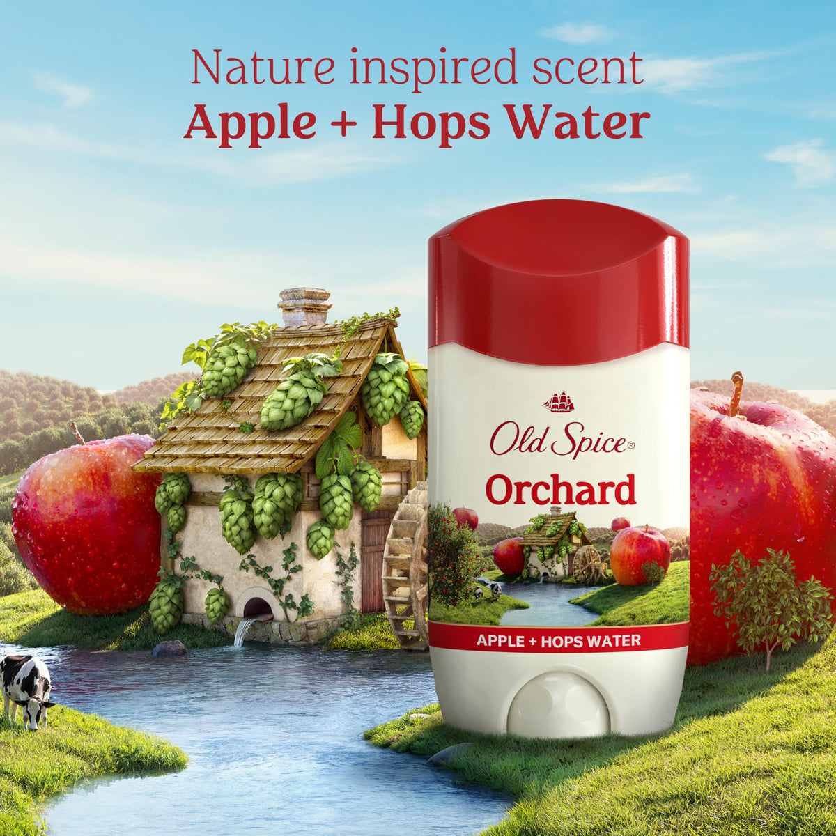 Old Spice Orchard on a bathroom counter showing everyday grooming benefit