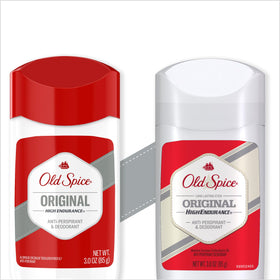 Old Spice label details highlighting scent name and product info