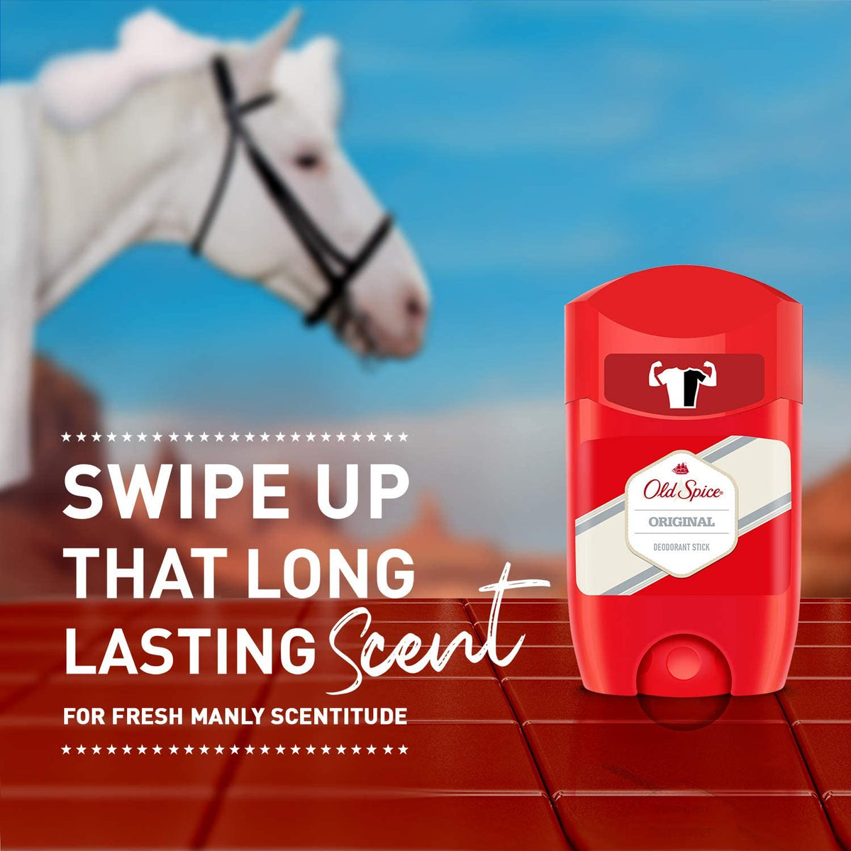Old Spice next to passport and toothbrush illustrating 50ml travel-friendly convenience