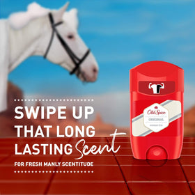 Old Spice next to passport and toothbrush illustrating 50ml travel-friendly convenience