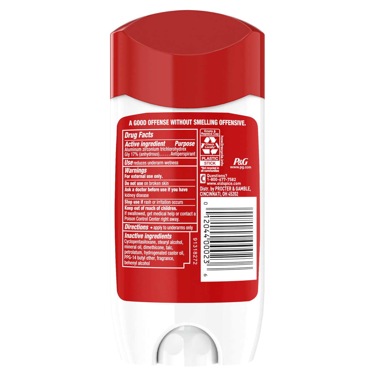 Old Spice stick top view showing smooth glide and easy use