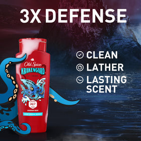 Old Spice pack of four bottles demonstrating value and bulk supply benefit