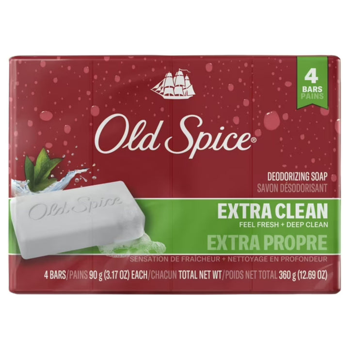 Old Spice front packaging showing four bars and travel-ready value