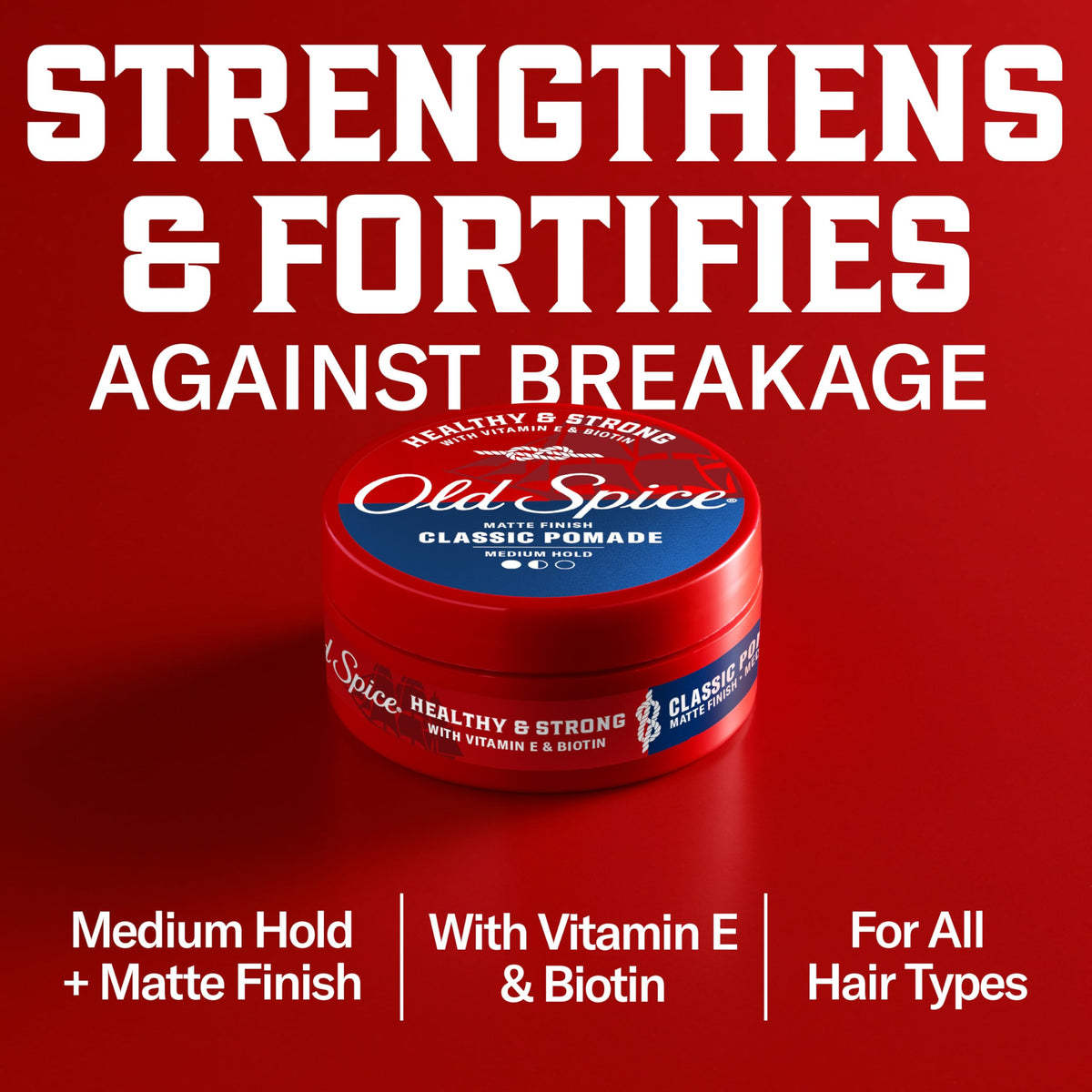 Old Spice pomade being rubbed between hands for easy even application