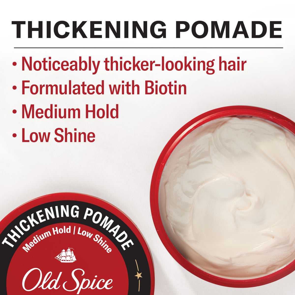 Old Spice open jar texture close-up showing thickening paste for volume