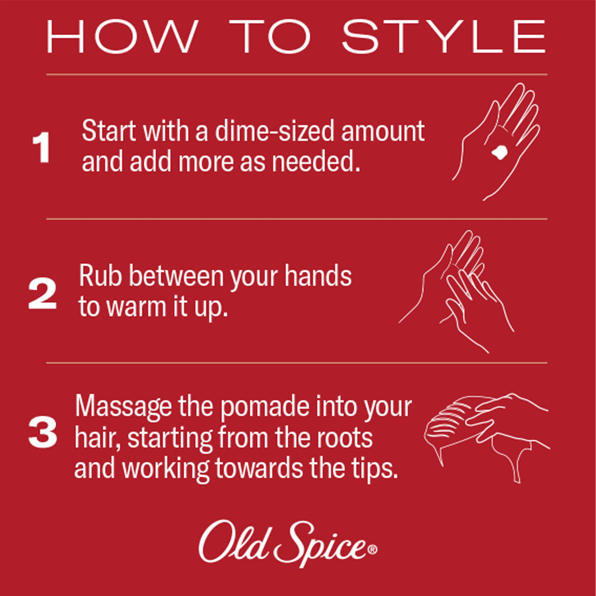 Old Spice pomade in hand size comparison highlighting travel-friendly 2.22 oz