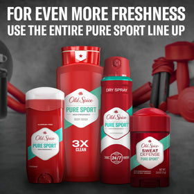 Old Spice on a shelf among grooming items showing organized storage benefit