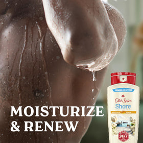 Old Spice pump and cap detail for easy dispensing and mess-free showers
