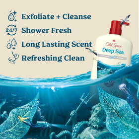Old Spice pump close-up highlighting easy-dispense and mess-free use