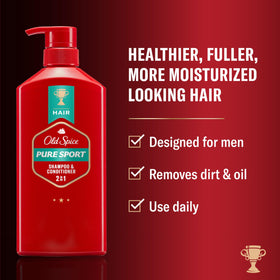 Old Spice Pure Sport back label with ingredients and usage directions benefit