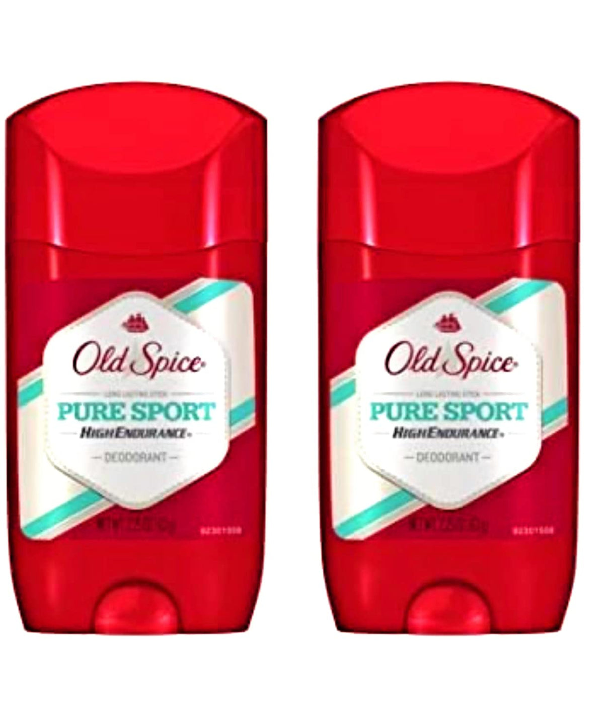 Old Spice Pure Sport front packaging showing two-stick pack and fresh benefit