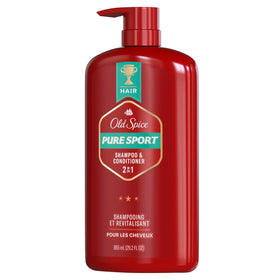 Retail shelf display of Old Spice Pure Sport twin pack showing value benefit
