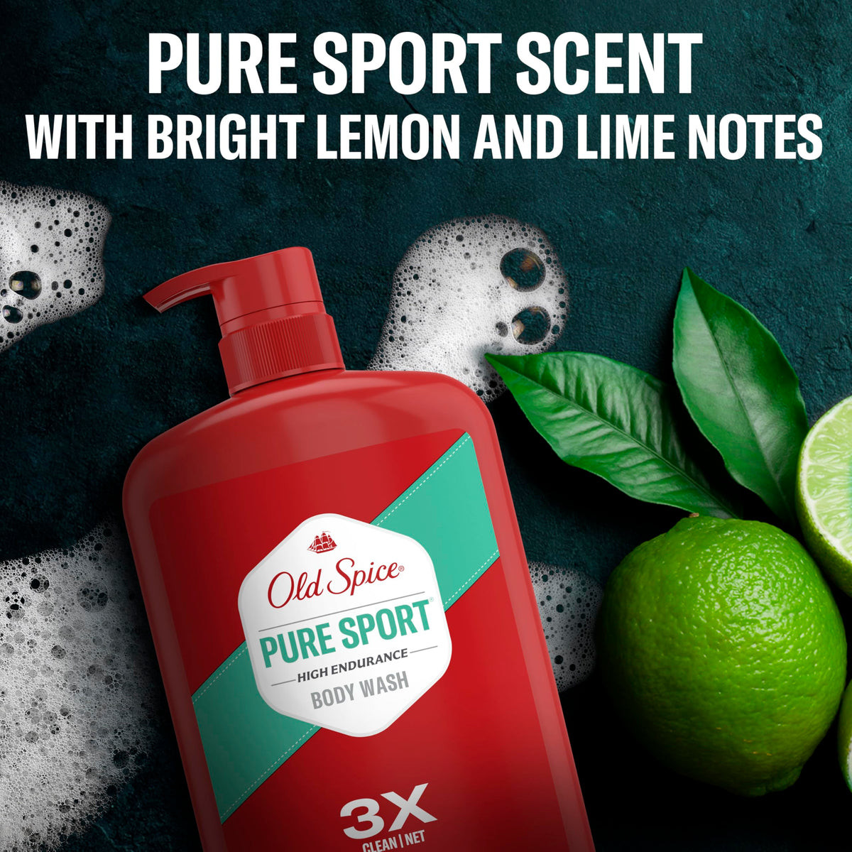 Old Spice bottle on shower shelf evoking everyday freshness and convenience