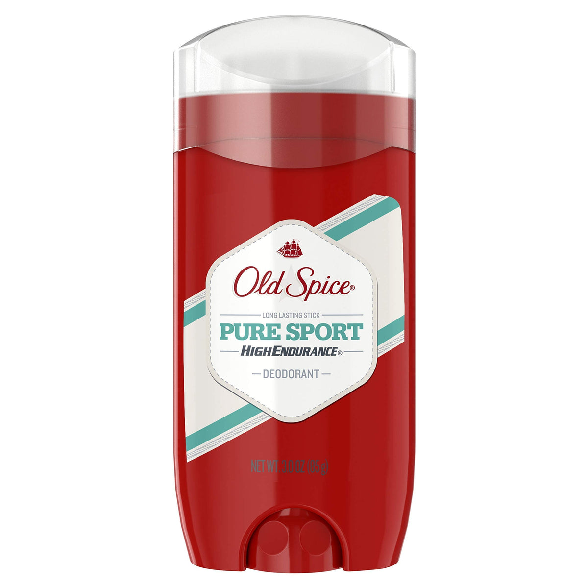 Old Spice Pure Sport stick extended for clear view and quick application benefit