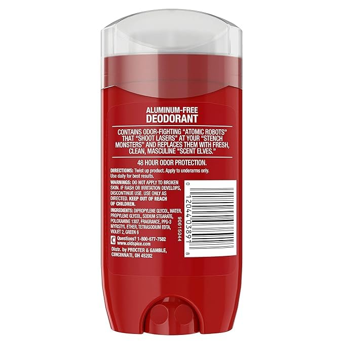 Old Spice Pure Sport texture close-up highlighting smooth solid formula for no-mess use