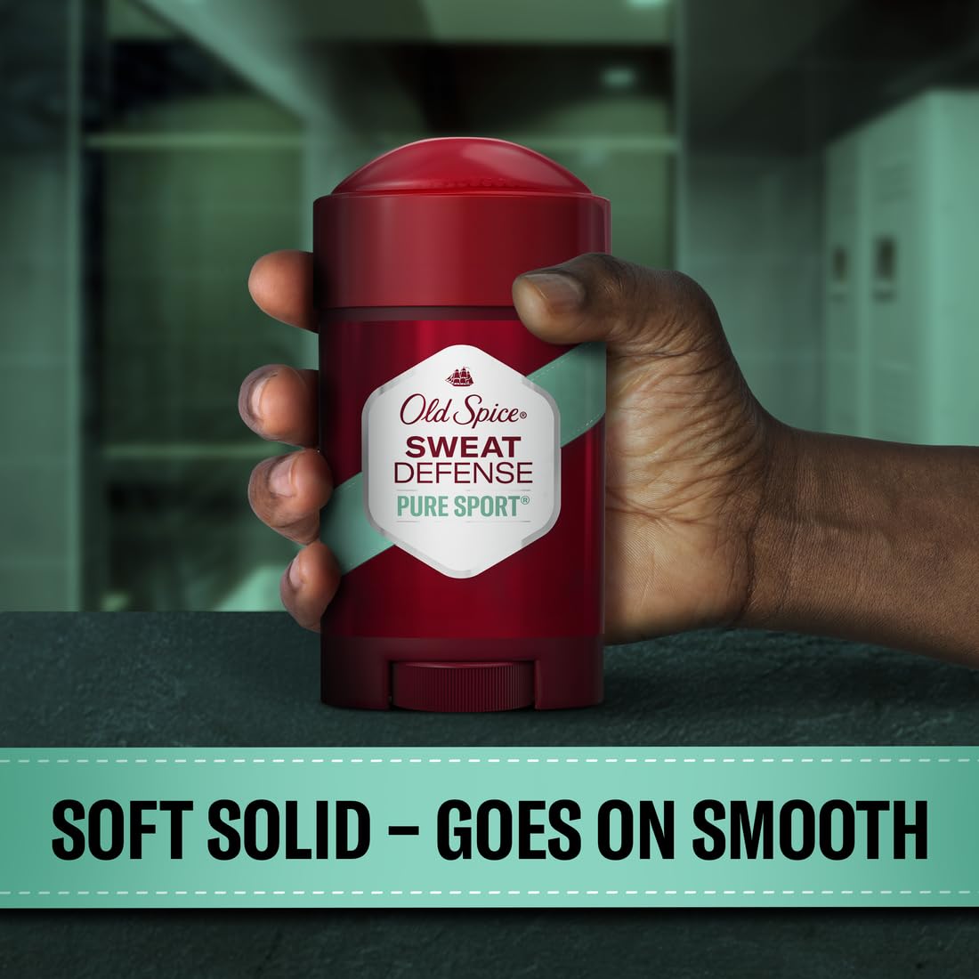 Old Spice Pure Sport staged in gym bag showing portability and post-workout freshness