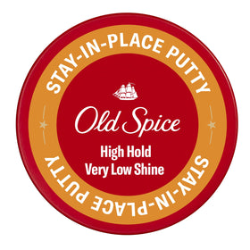 Old Spice putty front packaging showing product and hold benefits