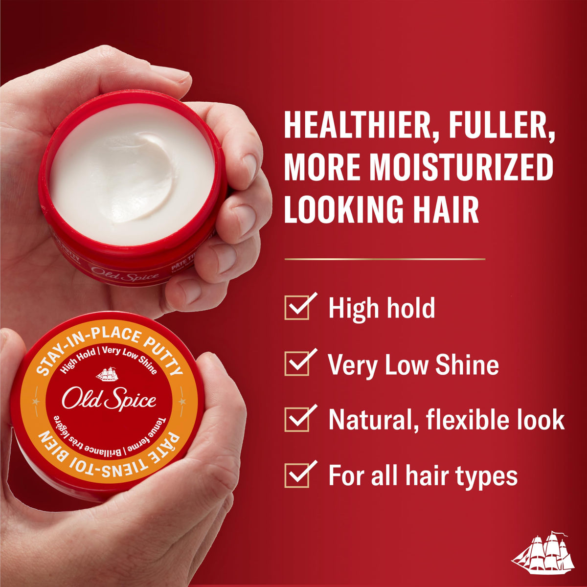 Old Spice putty open tin close-up showing smooth putty texture