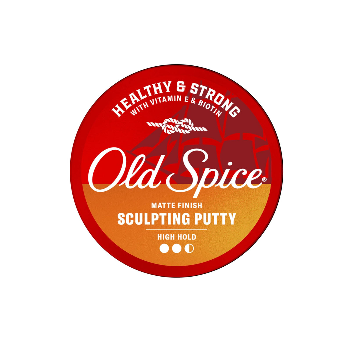 Old Spice putty with other grooming items in lifestyle shot, promotes daily routine