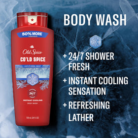 Old Spice pump close-up demonstrating easy dispensing and secure cap