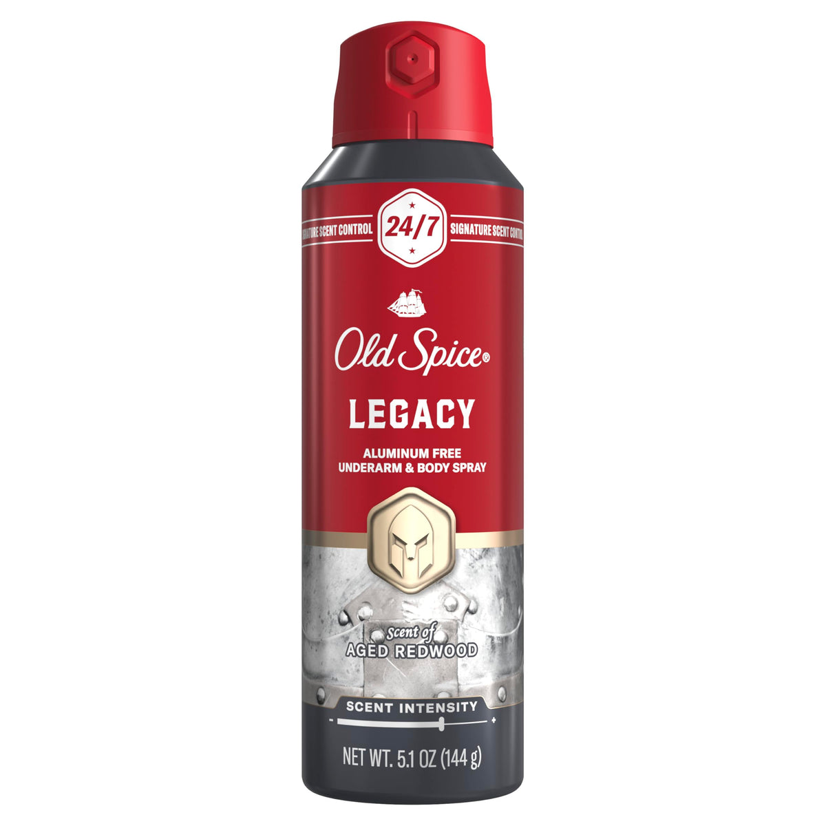 Old Spice front packaging showing Red Collection and scent benefits