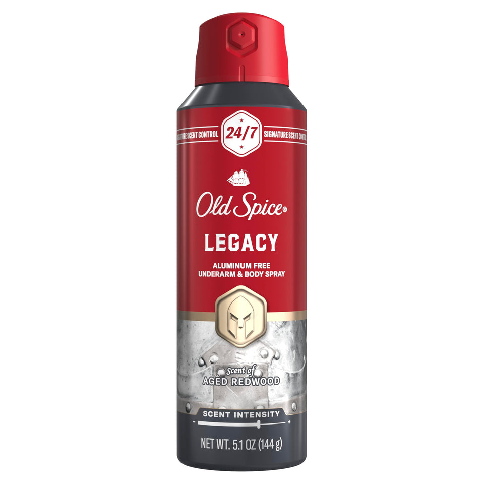 Old Spice front packaging showing Red Collection and scent benefits