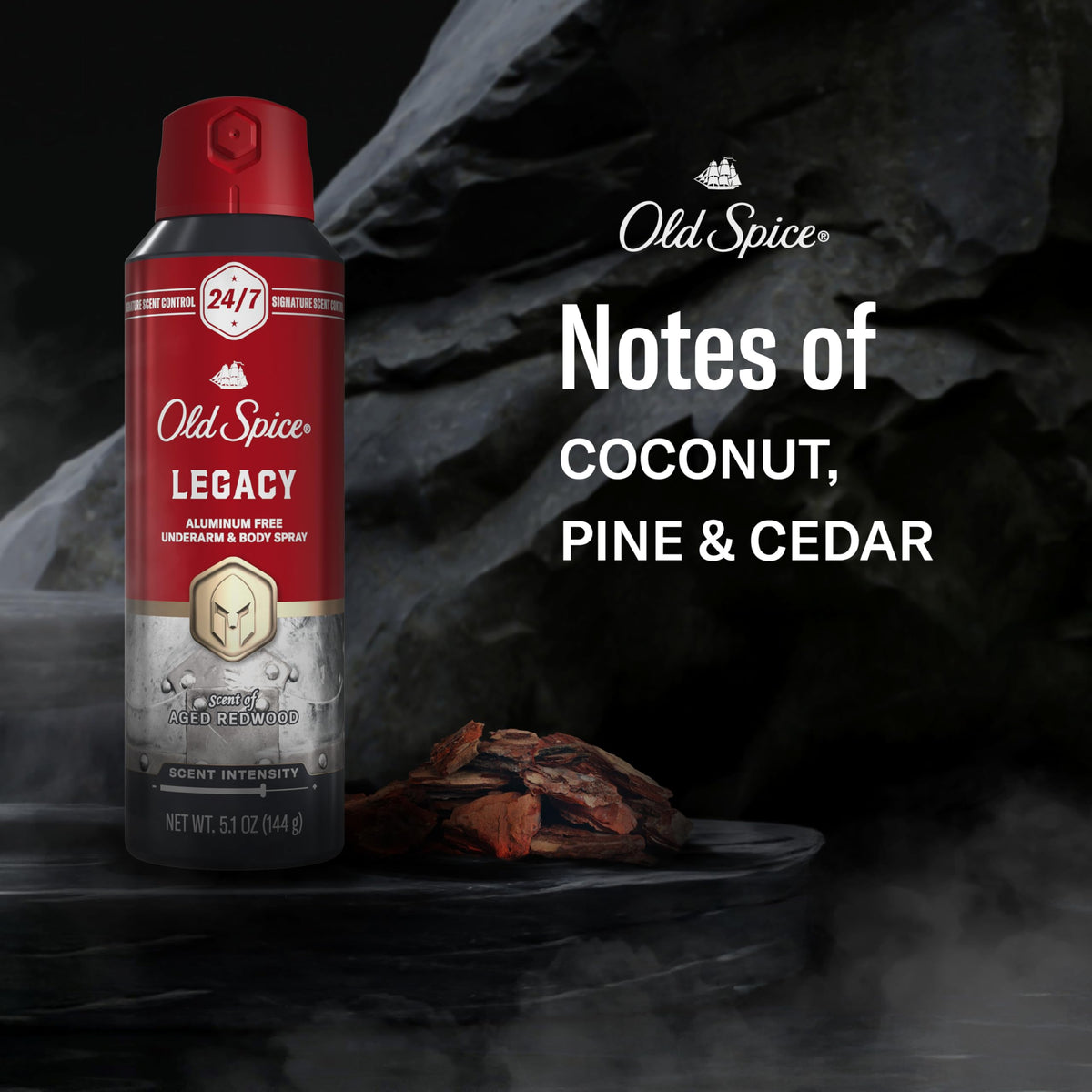 Old Spice held in hand to show 5.1 oz size and portable convenience