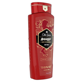 Old Spice Red Zone Swagger dispensing foam from bottle to create rich lather
