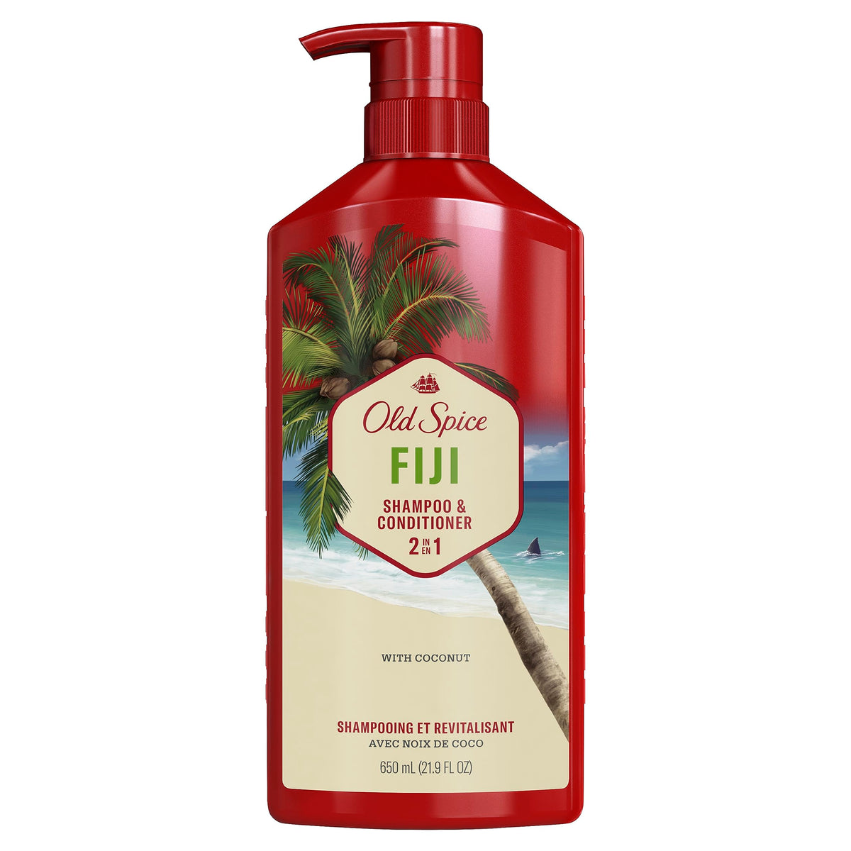 Old Spice scented elements with coconut and tropical wood to evoke refreshing fragrance