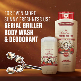 Old Spice seasonal promo image with campfire props illustrating limited-edition appeal