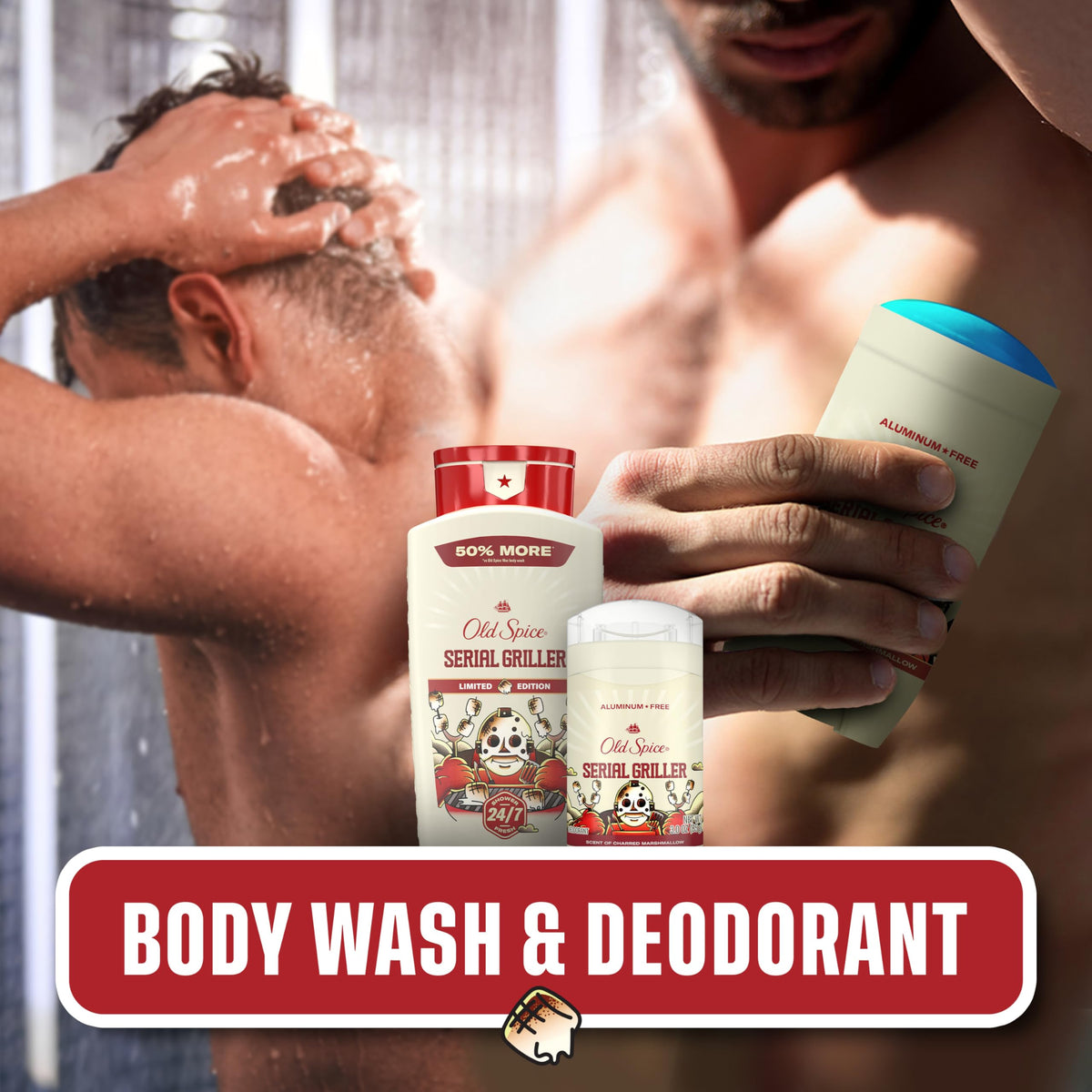 Old Spice Serial Griller Summerdudes collection display for variety seekers