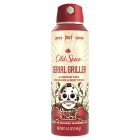 Old Spice Serial Griller front packaging showing bold limited-edition design and scent